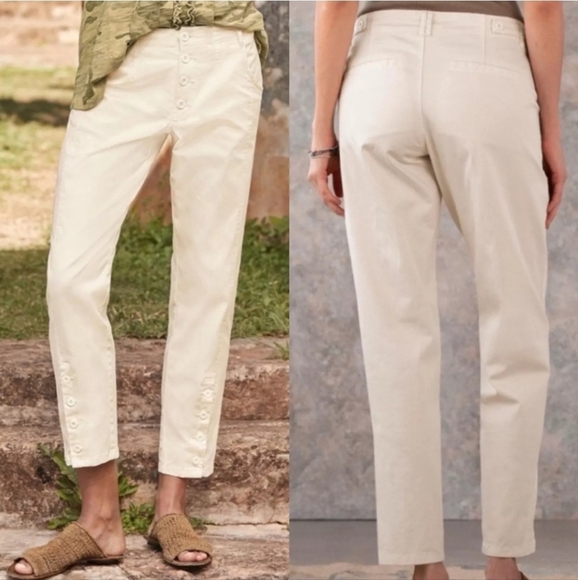 Sundance Gillian Pants High Rise Tapered Pants in White Cream Size 14 - Picture 1 of 12